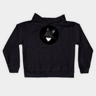 Black cat in the dark Kids Hoodie